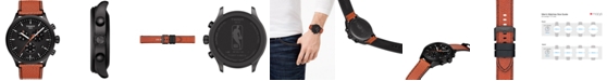 Tissot Men's Swiss T-Sport Chrono XL NBA Orange Textured Leather Strap Watch 45mm - Limited Edition